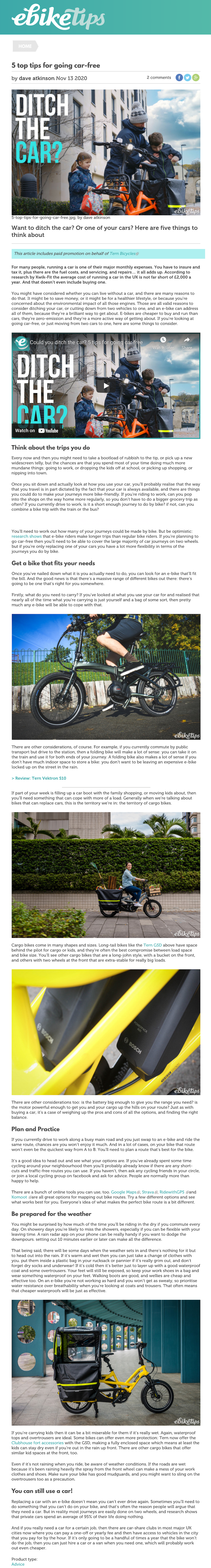5 top tips for going car-free