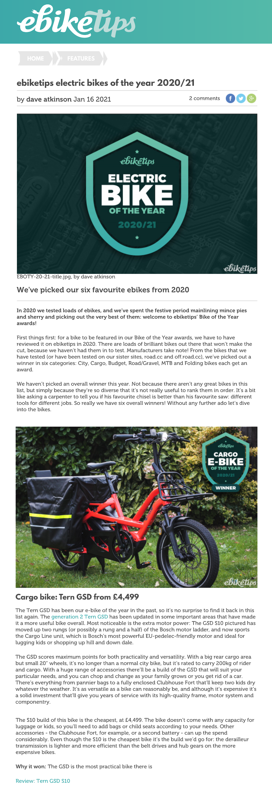 Ebiketips electric bikes of the year 2020/21
