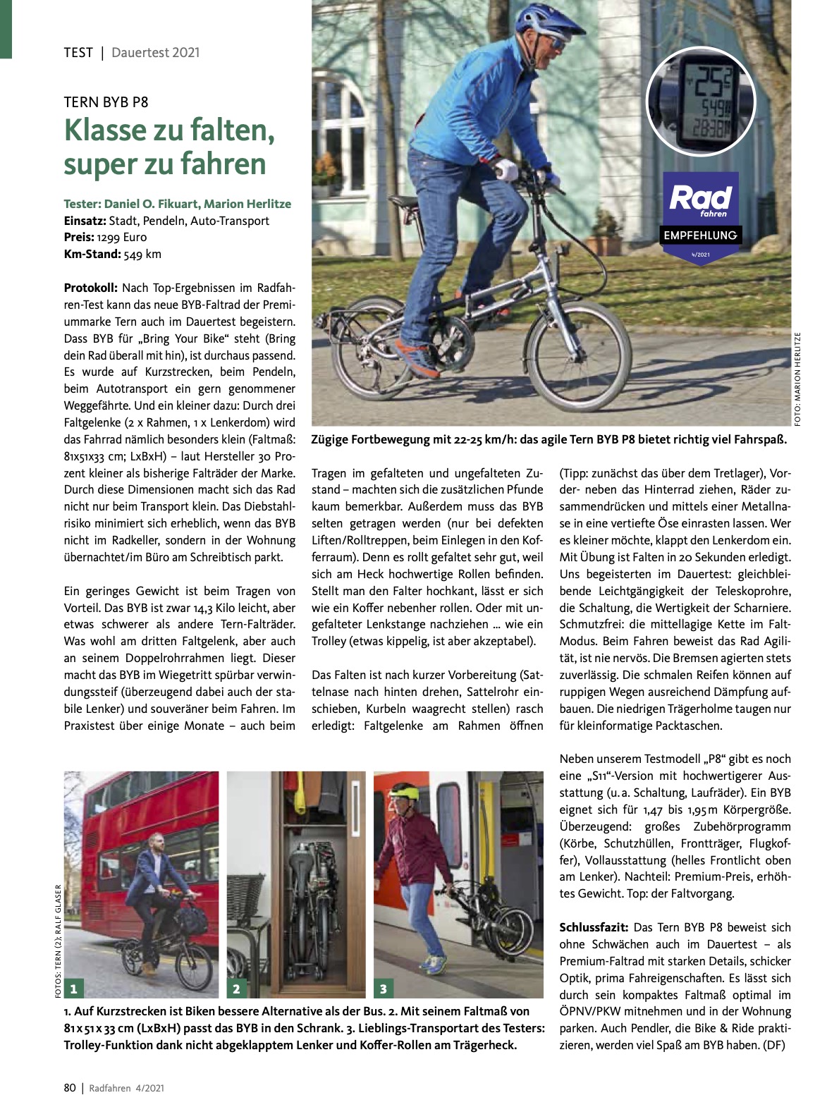 Klasse zu falten, super zu fahren - Radfahren