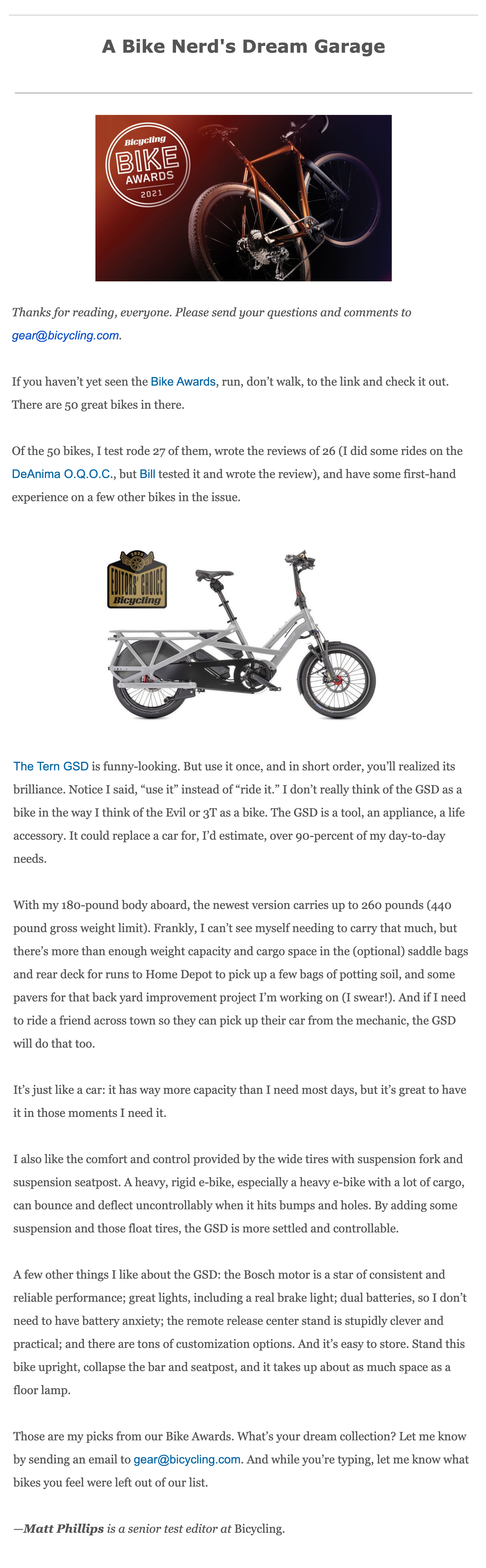 A Bike Nerd's Dream Garage - Biycling Magazine Newsletter