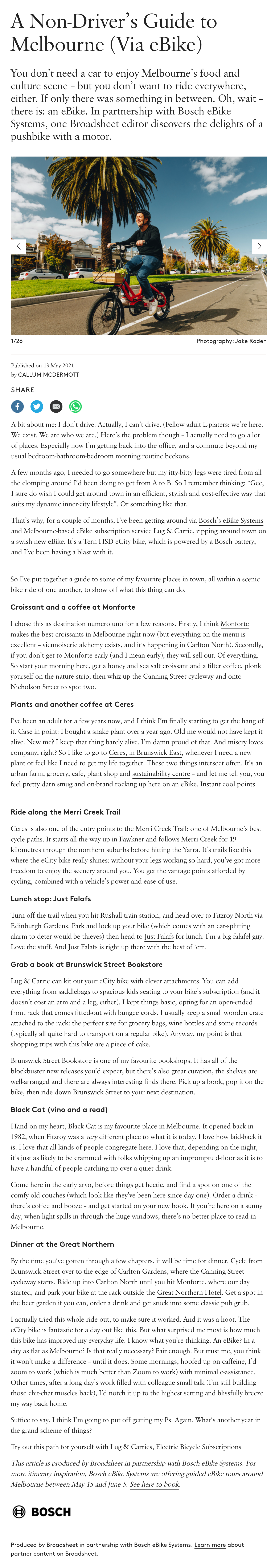 A Non-Driver’s Guide to Melbourne (Via eBike) - Broadsheet