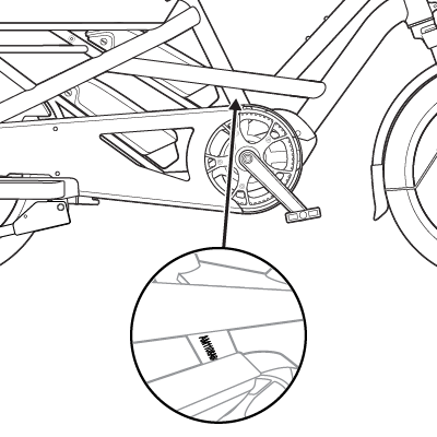 The frame number on a Tern Bike