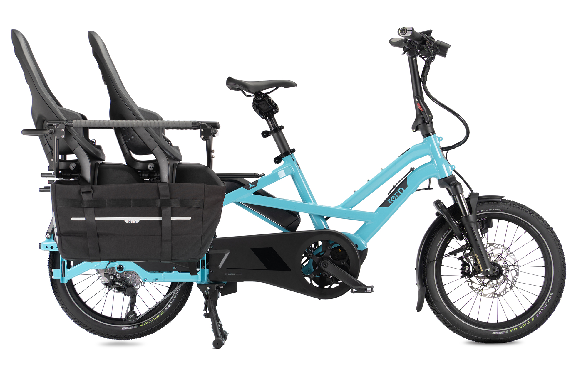 GSD Gen 3 with 2 child seats, clubhouse passenger rails, and cargo hold 52 panniers