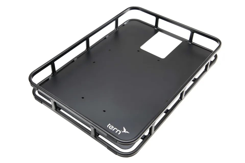 Shortbed Tray installed on Tern cargo bikes' rear racks