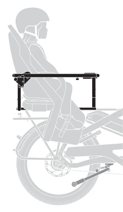 1 child seat setup with clubhouse mini gen 2 passenger rails for tern cargo bikes