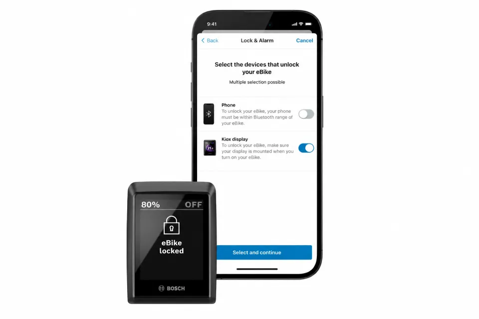 ebike lock and alarm security feature on the bosch ebike flow app