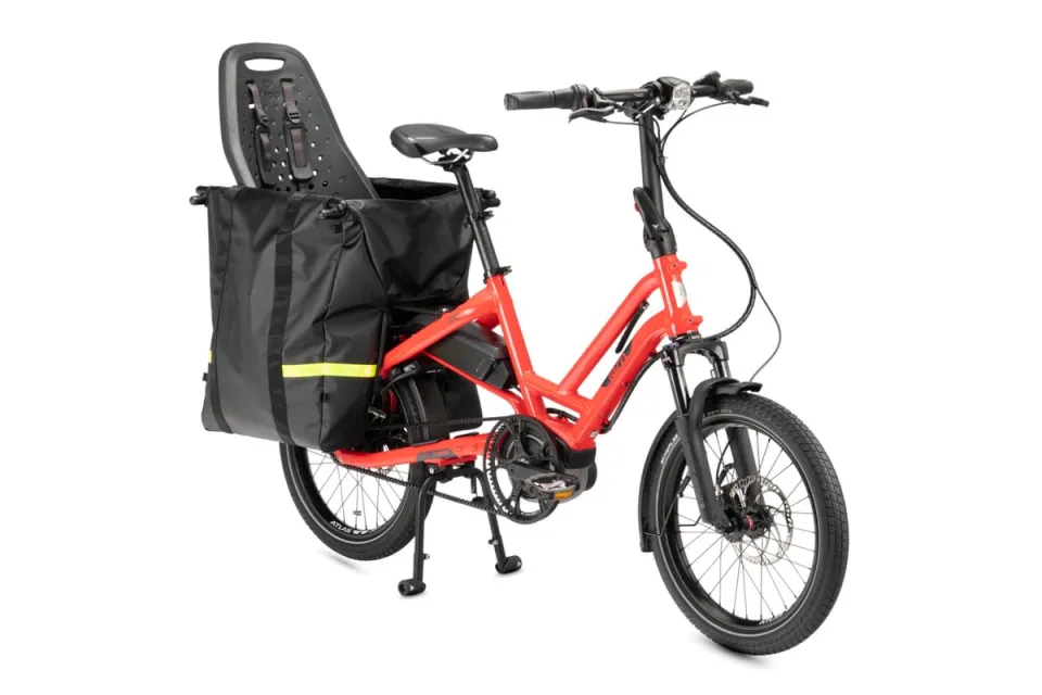 Storm Box Mini Gen 1 with child seat on HSD ebike